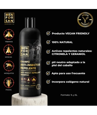 Champú repelente de insectos 1L para caballos | Menforsan