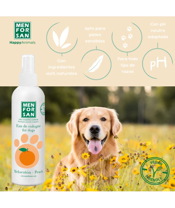 Agua de colonia para perros 125ml | Fragancia Melocotón | Menforsan