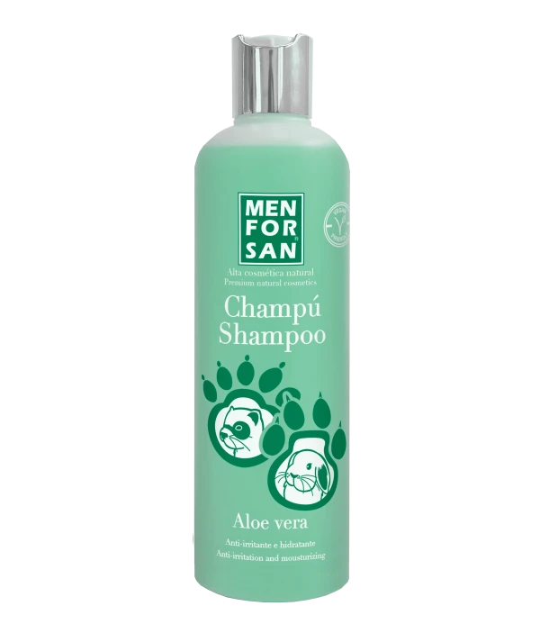 Champú con Aloe Vera para hurones, conejos y roedores 300ml | Repara pelajes resecos o deteriorados | Menforsan