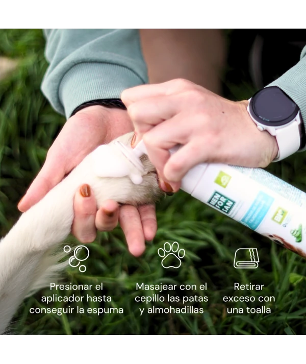 Limpiador higienizante de patas y almohadillas en espuma para perros y gatos 200ml