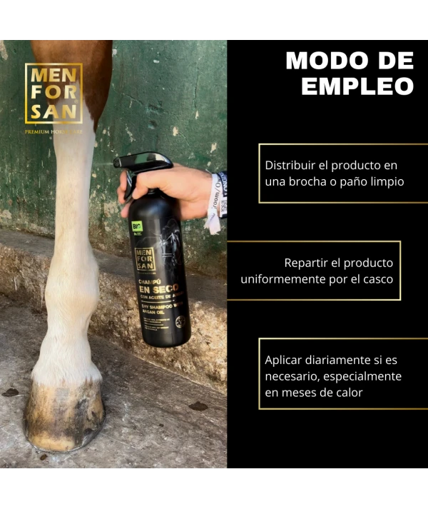 Champú en seco con aceite de argán para caballos 1L | Menforsan