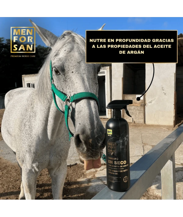 Dry shampoo with argan oil for horses 1L | Menforsan