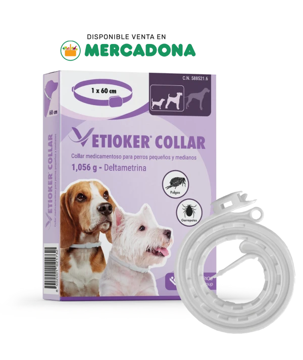 VETIOKER® Collar antiparasitario para perros de menos de 25kg