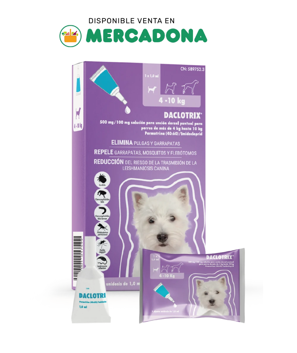 DACLOTRIX® Pipetas antiparasitarias para perros de 4 a 10kg