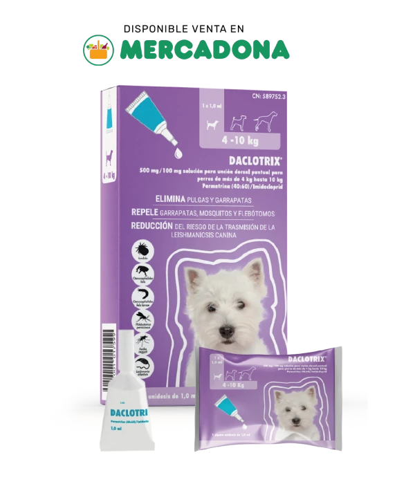 DALCOTRIX Pipetas antiparasitarias para perros de 4 a 10kg