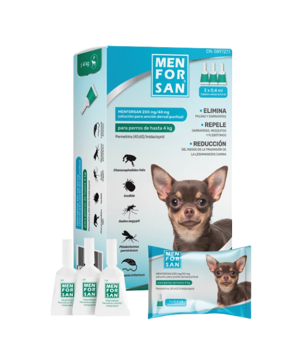 MENFORSAN® Pipetas antiparasitarias para perros de menos de 4kg