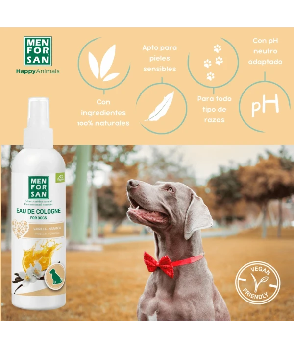 Agua de colonia para perros 125ml | Fragancia Vainilla y naranja| Menforsan