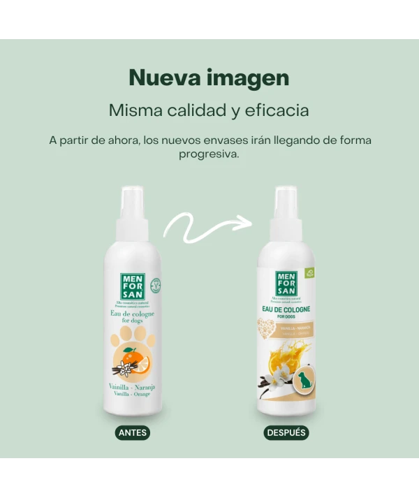 Agua de colonia para perros 125ml | Fragancia Vainilla y naranja| Menforsan