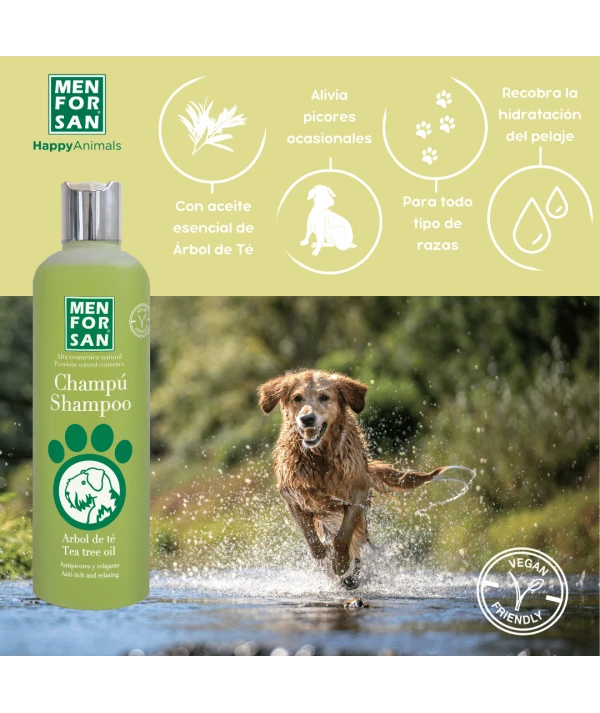 Champú para perros 300ml | Con Árbol de Té | Menforsan