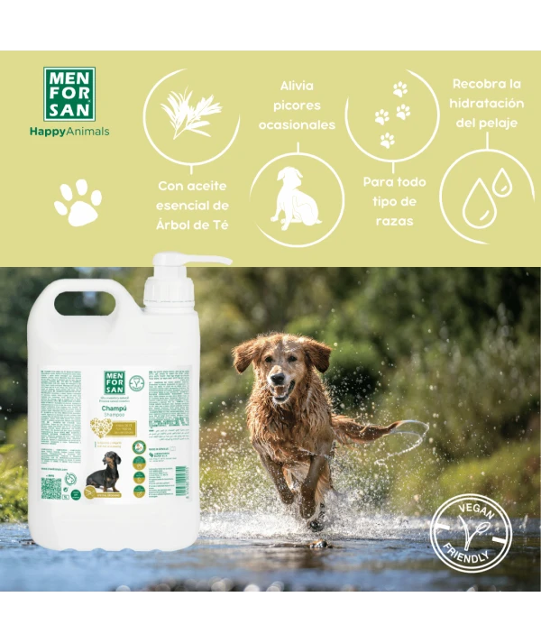 Champú para perros 300ml | Con Árbol de Té | Menforsan