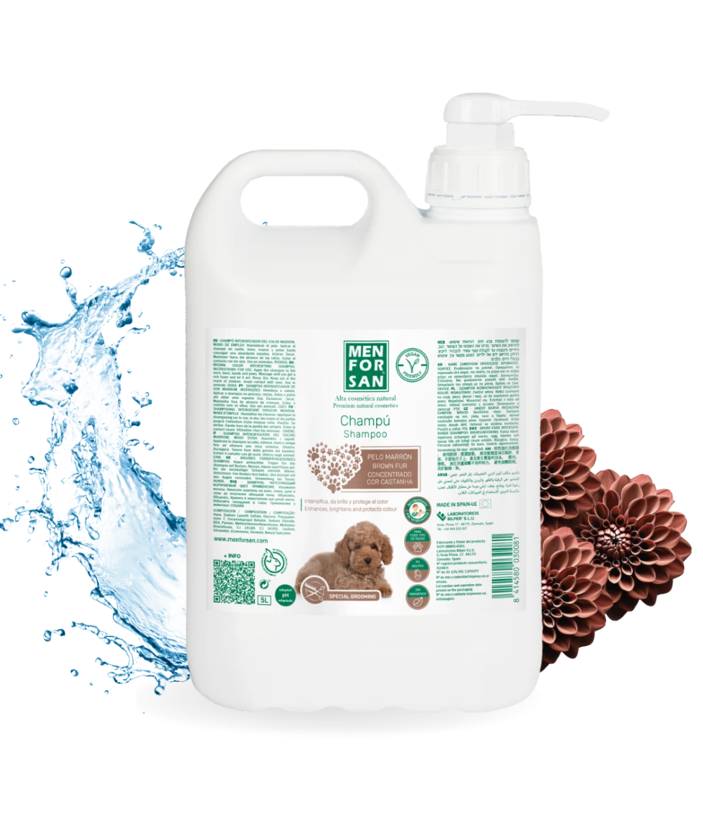 Brown fur shampoo for dogs 5L | Menforsan