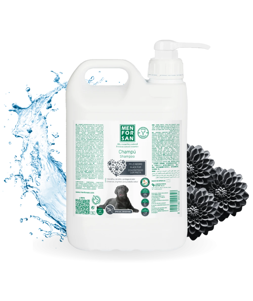 Champú para perros 5L | Pelo negro | Menforsan