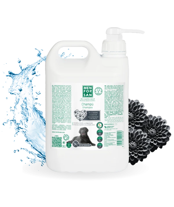 Champú para perros 5L | Pelo negro | Menforsan