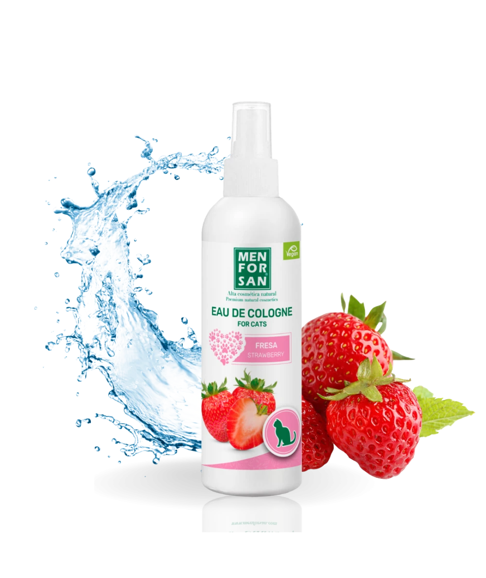 Agua de colonia para gatos 125ml | Fragancia Fresa | Menforsan