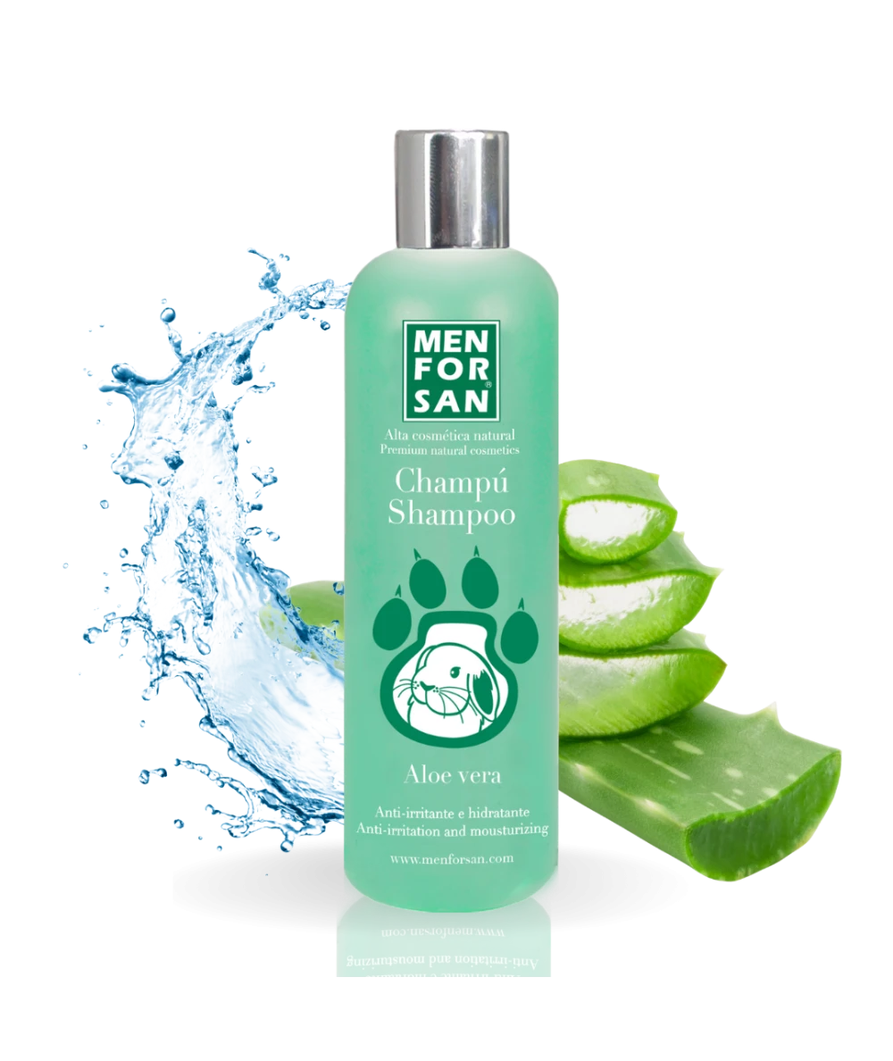 Champú con Aloe Vera para hurones, conejos y roedores 300ml | Repara pelajes resecos o deteriorados | Menforsan
