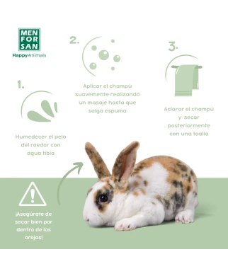Aloe vera shampoo for rodents, ferrets and rabbits 300ml | Menforsan