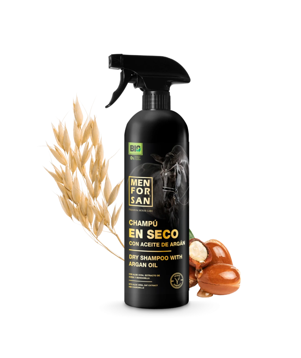 Dry shampoo with argan oil for horses 1L | Menforsan
