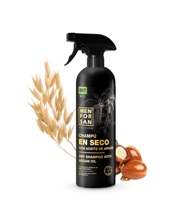 Dry shampoo with argan oil for horses 1L | Menforsan