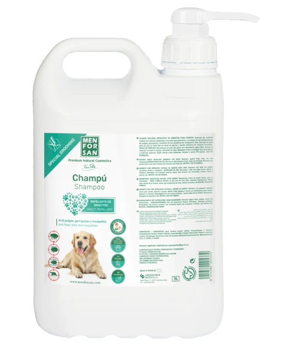 Natural insect repellent shampoo for dogs 5L| Menforsan