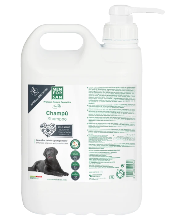 Black fur shampoo for dogs 5L | Menforsan