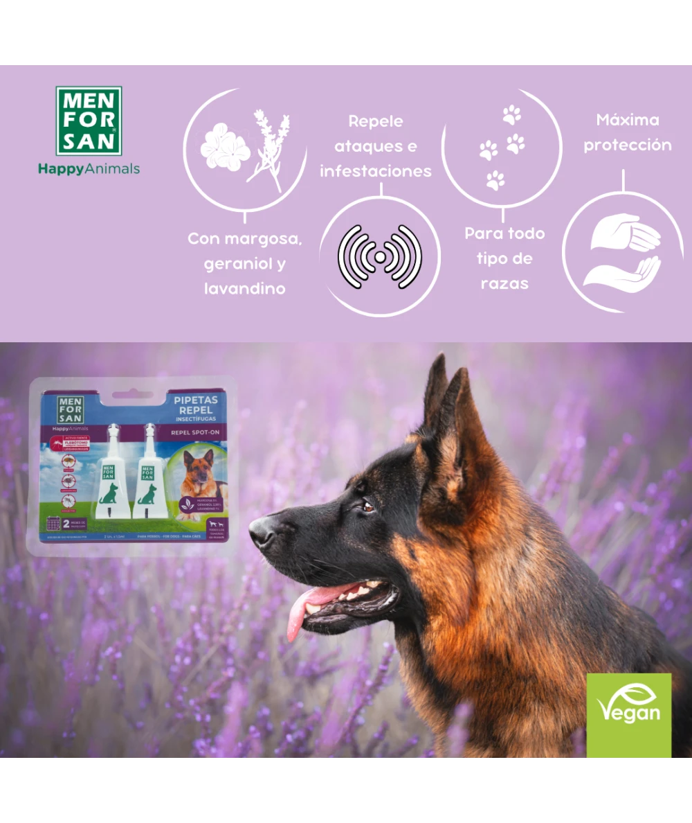 Pipette Antiparassitarie Per Gatti Menforsan - Con Margosa, Geraniolo E Lavanda, Pacco Da 2