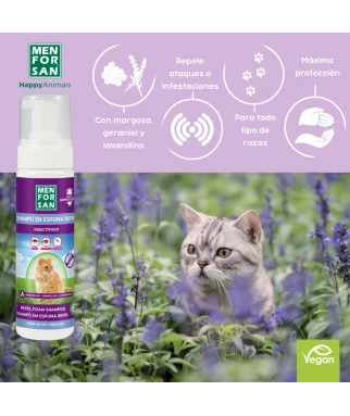 Anti-insect foam shampoo for cats 200ml | Menforsan