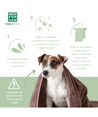 Champú hidratante para perros 300ml | Repara pelajes resecos o deteriorados | Menforsan