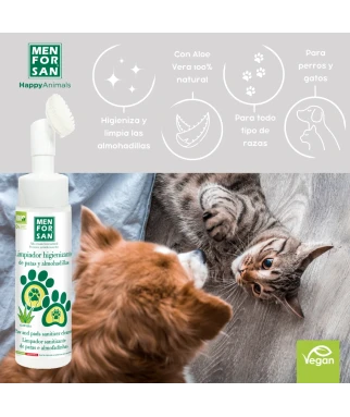 Limpiador higienizante de patas y almohadillas en espuma para perros y gatos 200ml