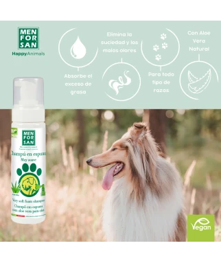 Foam shampoo with aloe vera for dogs 200ml | Con Aloe Vera | Menforsan