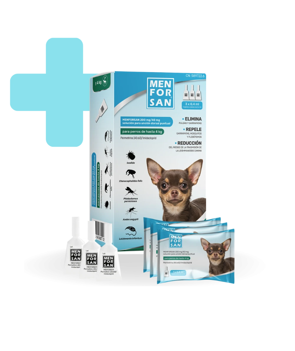 MENFORSAN® Pipetas antiparasitarias para perros de menos de 4kg