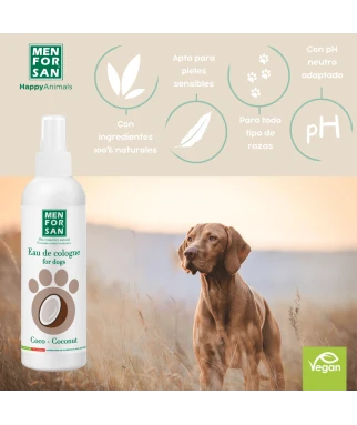 Agua de colonia para perros 125ml | Fragancia Coco | Menforsan