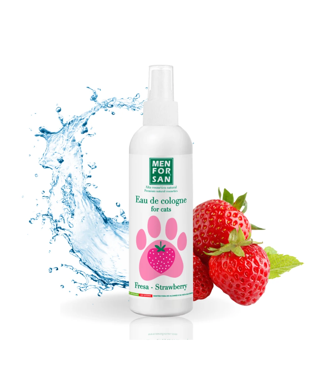 Agua de colonia para gatos 125ml | Fragancia Fresa | Menforsan