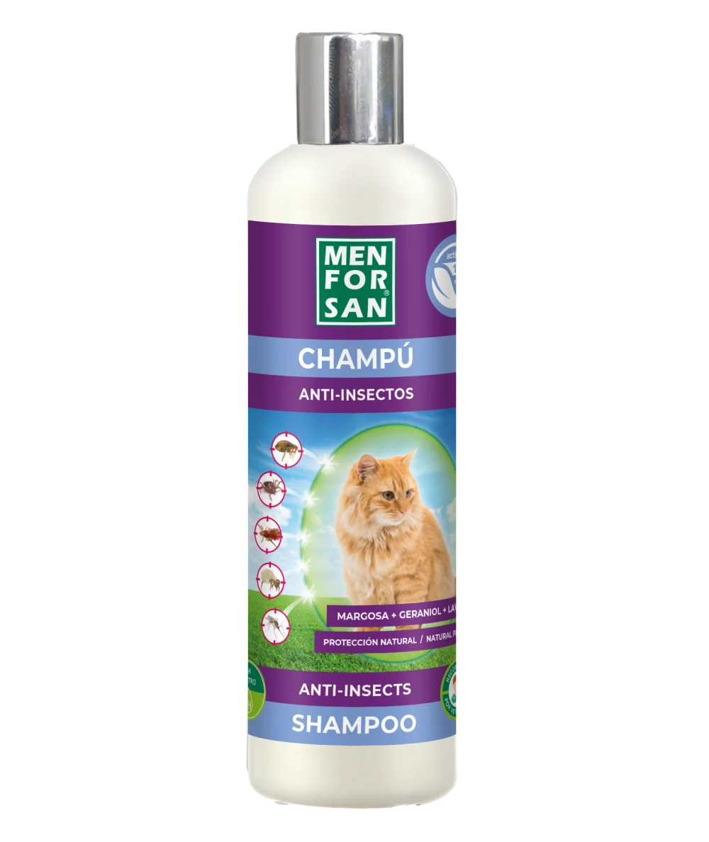 Champú Anti Insectos 300ml para gatos | Elimina todos los insectos en un lavado | Menforsan