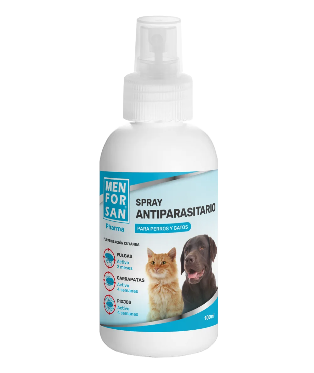 Spray antiparasitario para perros y gatos