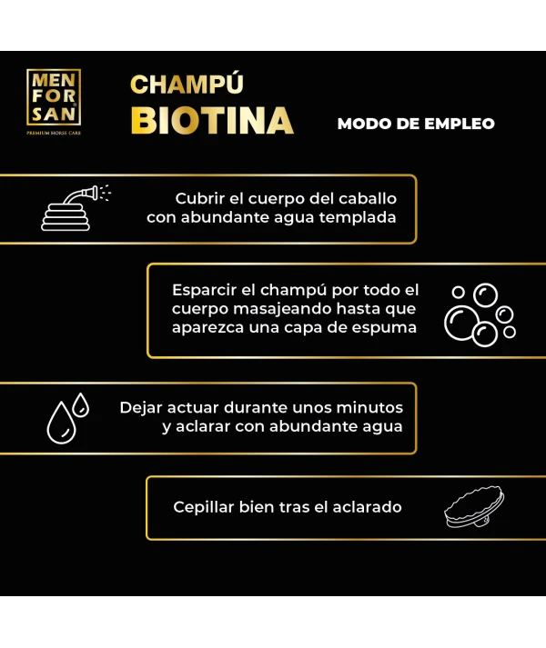 Champú Biotina para caballos 1L | Menforsan
